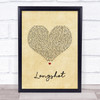 Catfish And The Bottlemen Longshot Vintage Heart Song Lyric Print