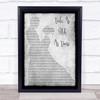 Celine Dion and Peabo Bryson Tale As Old As Time Grey Man Lady Dancing Song Lyric Print