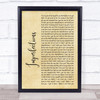 Celine Dion Imperfections Rustic Script Song Lyric Print