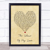 Celine Dion The Colour Of My Love Vintage Heart Song Lyric Print