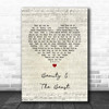 Celine Dion, Peabo Bryson Beauty & The Beast Script Heart Song Lyric Print