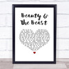 Celine Dion, Peabo Bryson Beauty & The Beast White Heart Song Lyric Print