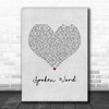 Chase & Status Spoken Word Grey Heart Song Lyric Print