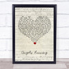 Cher Angels Running Script Heart Song Lyric Print