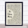 Chicane No Ordinary Morning Vintage Script Song Lyric Print