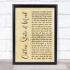 Chris Stapleton Outlaw State of Mind Rustic Script Song Lyric Print