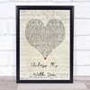 Christina Aguilera Unless It's With You Script Heart Song Lyric Print