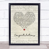 Cliff Richard Congratulations Script Heart Song Lyric Print