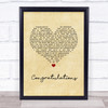 Cliff Richard Congratulations Vintage Heart Song Lyric Print