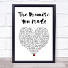 Cock Robin The Promise You Made White Heart Song Lyric Print