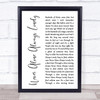 Cody Jinks Never Alone Always Lonely White Script Song Lyric Print
