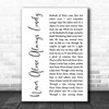 Cody Jinks Never Alone Always Lonely White Script Song Lyric Print