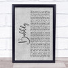 Colbie Caillat Bubbly Grey Rustic Script Song Lyric Print