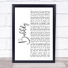 Colbie Caillat Bubbly White Script Song Lyric Print