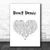 Coldplay Don't Panic White Heart Song Lyric Print