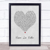 Coldplay Viva La Vida Grey Heart Song Lyric Print