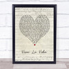 Coldplay Viva La Vida Script Heart Song Lyric Print