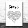 Collabro Stars White Heart Song Lyric Print