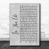 Collin Raye In This Life Grey Rustic Script Song Lyric Print