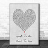 Commodores Just To Be Close To You Grey Heart Song Lyric Print