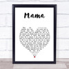 Connie Francis Mama White Heart Song Lyric Print