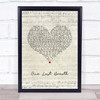 Creed One Last Breath Script Heart Song Lyric Print