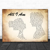 Jess Glynne All I Am Man Lady Couple Song Lyric Music Wall Art Print