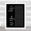 Dan + Shay 19 You + Me Black Script Song Lyric Print