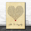 Dan + Shay All To Myself Vintage Heart Song Lyric Print