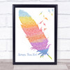 Dan Reed Stronger Than Steel Watercolour Feather & Birds Song Lyric Print