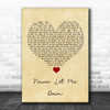 Darren Styles Never Let Me Down Vintage Heart Song Lyric Print