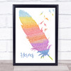 David Bowie Heroes Watercolour Feather & Birds Song Lyric Print