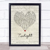 David Gray Twilight Script Heart Song Lyric Print