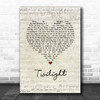 David Gray Twilight Script Heart Song Lyric Print
