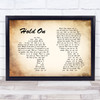 Michael Buble Hold On Man Lady Couple Song Lyric Music Wall Art Print