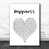 Deaf Havana Happiness White Heart Song Lyric Print