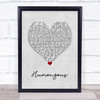 Declan McKenna Humongous Grey Heart Song Lyric Print