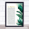 Diana Ross It's My Turn Gold Green Botanical Leaves Side Script Song Lyric Print