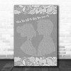 Diana Ross When You Tell Me That You Love Me Grey Burlap & Lace Song Lyric Print