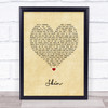 Dijon Skin Vintage Heart Song Lyric Print