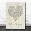 Dire Straits Sultans Of Swing Script Heart Song Lyric Print