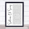 Dire Straits Sultans Of Swing White Script Song Lyric Print
