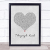 Dire Straits Telegraph Road Grey Heart Song Lyric Print