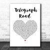 Dire Straits Telegraph Road White Heart Song Lyric Print