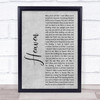 DJ Sammy Heaven Grey Rustic Script Song Lyric Print