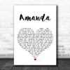 Don Williams Amanda White Heart Song Lyric Print