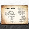 Lynyrd Skynyrd Simple Man Man Lady Couple Song Lyric Music Wall Art Print