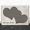 Ed Sheeran Best Part Of Me Landscape Music Script Two Hearts Song Lyric Print