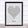 Ed Sheeran One Grey Heart Song Lyric Print