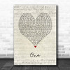 Ed Sheeran One Script Heart Song Lyric Print